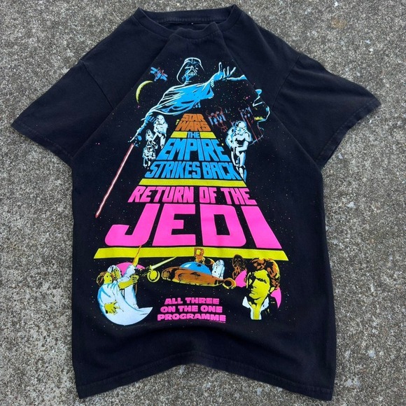 Star Wars Other - Vintage Y2K Star Wars Return Of The Jedi Movie Promo Tee Black Small (d7)